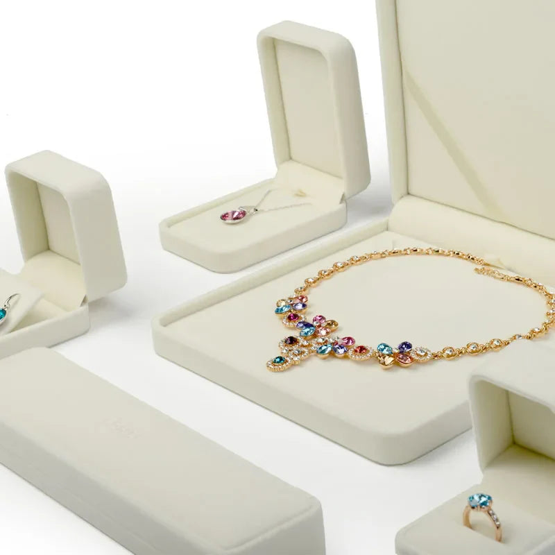 Oirlv Velvet Jewelry Box – Classic Ring, Earring & Necklace Case for Wedding Gift & Display