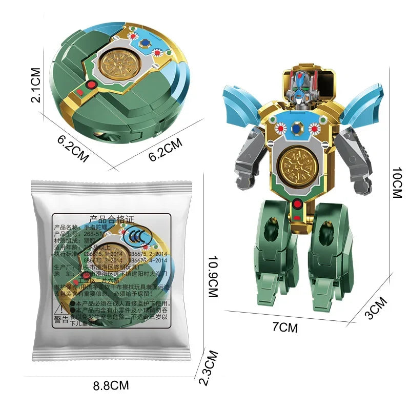 Fingertip Rotating Gyroscope Robot Toy – Decompression Anti-Drop Mechanical Deformation Fidget Toy for Kids Boys Gift