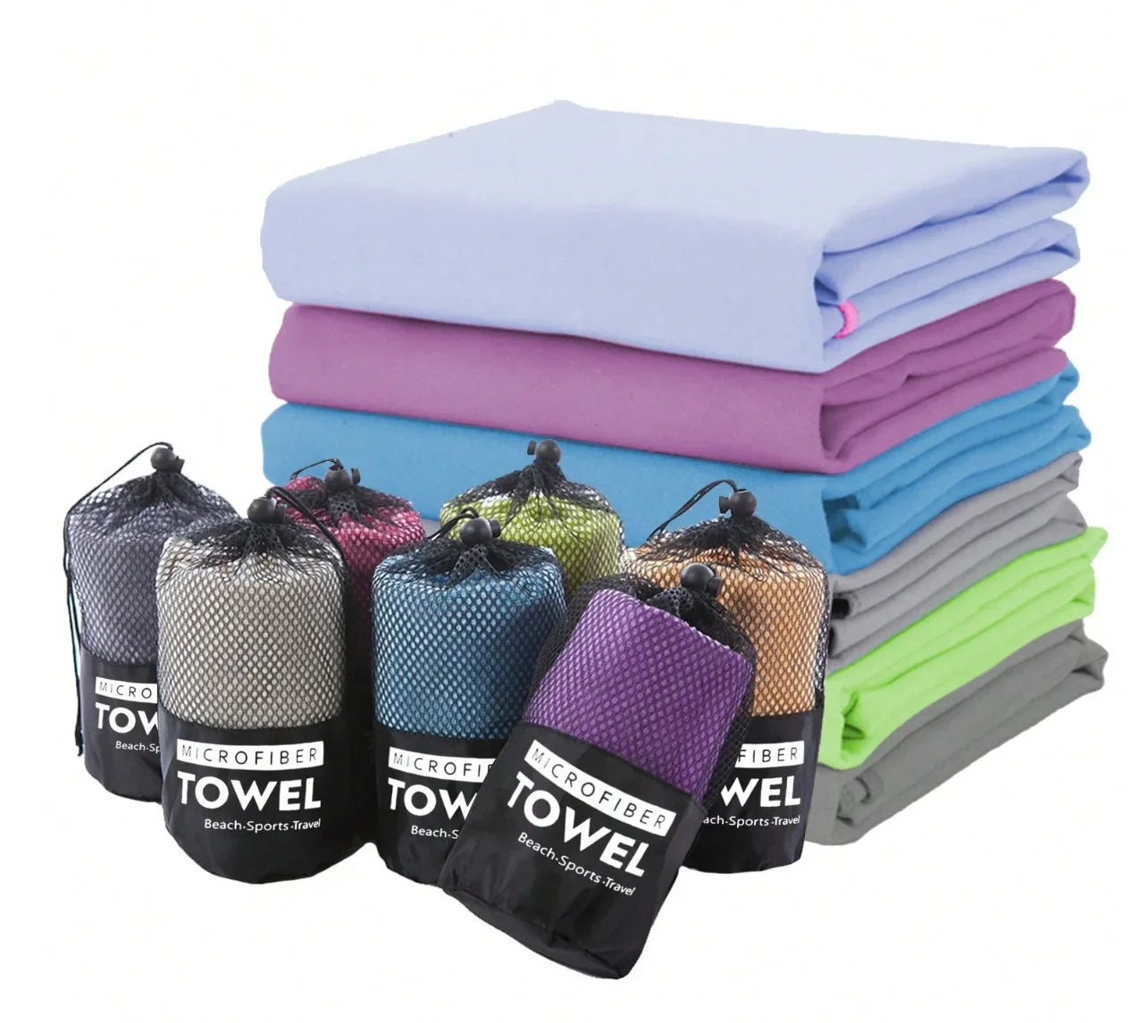 Quick Dry Microfiber Travel Towel – Ultra Absorbent, Super Soft & Compact Sports/Camping Towel for Outdoor Use (1pc)