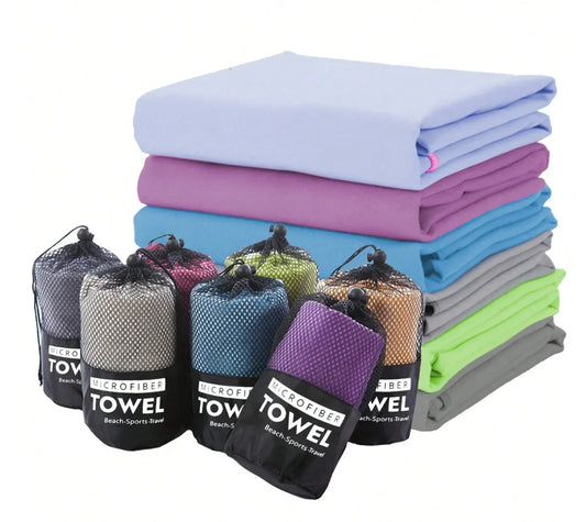 Quick Dry Microfiber Travel Towel – Ultra Absorbent, Super Soft & Compact Sports/Camping Towel for Outdoor Use (1pc)