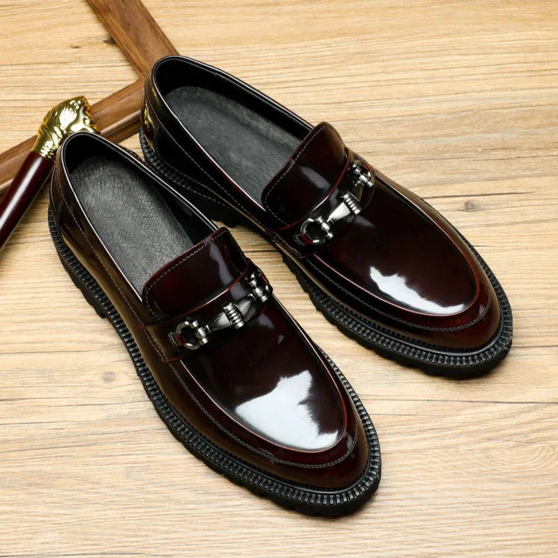 Men’s Leather Oxford Shoes - Buckle Dress Shoes for Wedding, Party and Office Wear Large Size 38-48