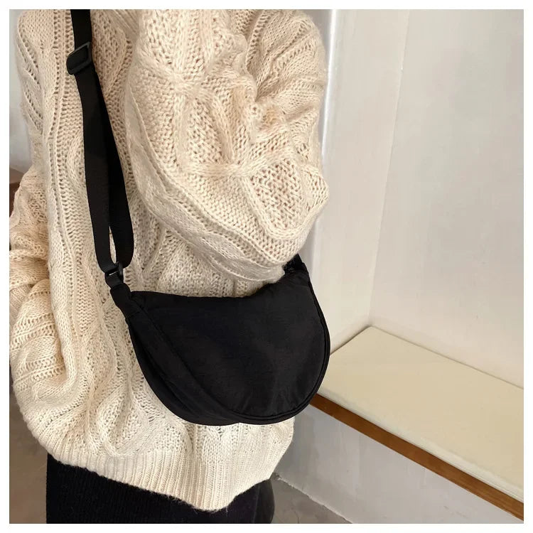 Casual Nylon Hobo Crossbody Bag for Women – Shoulder, Half Moon, Tote Travel Shopper & Purses