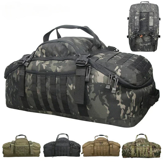 Large Tactical Duffle Backpack - 40L, 60L, 80L, Molle System, Outdoor Camping Bag for Men, Travel Backpack for Hiking