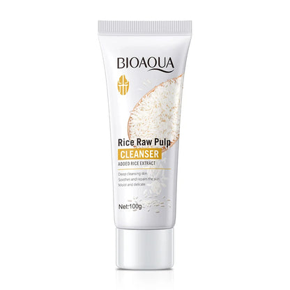 BIOAQUA Rice Extract Facial Cleanser Foam – Moisturizing Brightening Face Wash for Smooth, Rejuvenated Skin