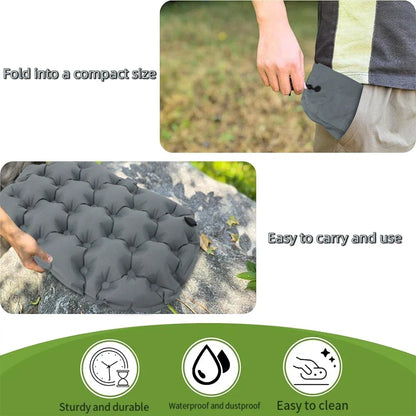 Inflatable Seat Cushion 36x28cm Portable Outdoor Camping Hiking Travel Chair Pad Lightweight Comfortable Inflatable Sitting Mat