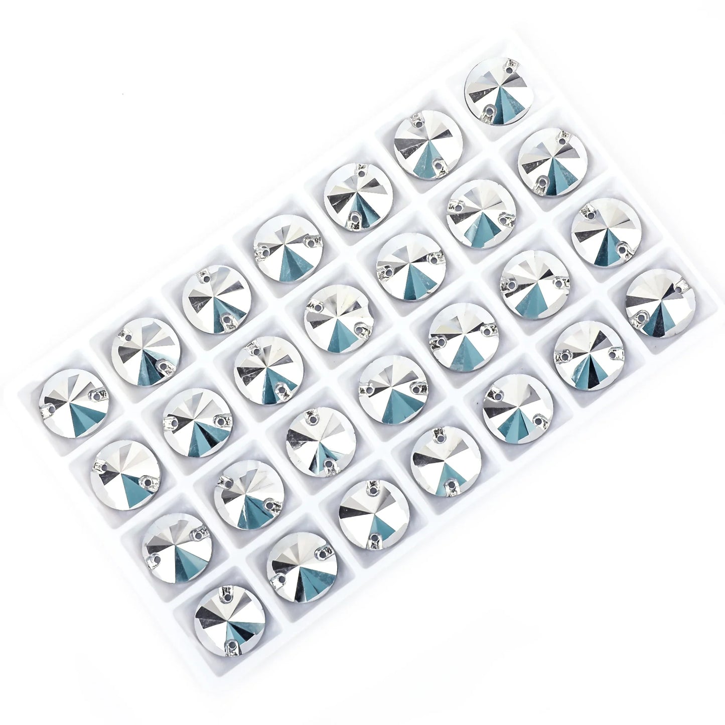 Crystal Rhinestone Flatback Beads - AB Round Shell Gems for DIY Crafts, Clothing & Wedding Decoration