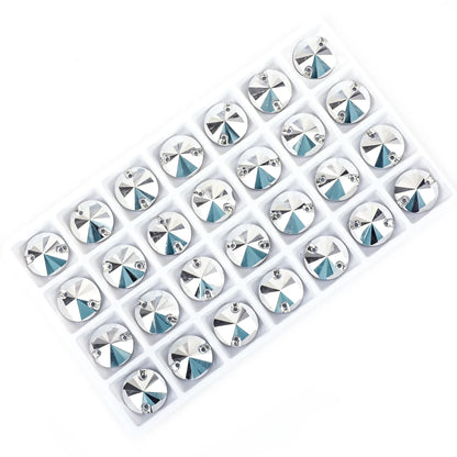 Crystal Rhinestone Flatback Beads - AB Round Shell Gems for DIY Crafts, Clothing & Wedding Decoration