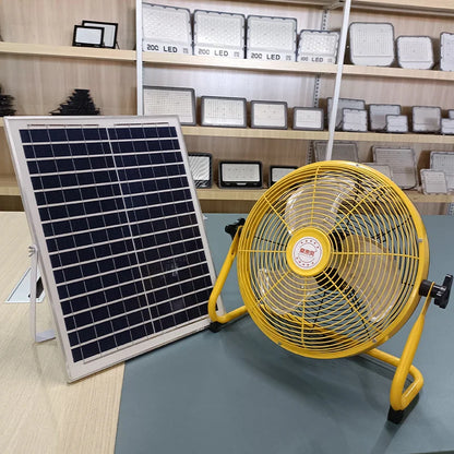 214-Inch Portable Rechargeable Table Fan – Solar & AC Powered Dual Input for Home, Camping & Fishing