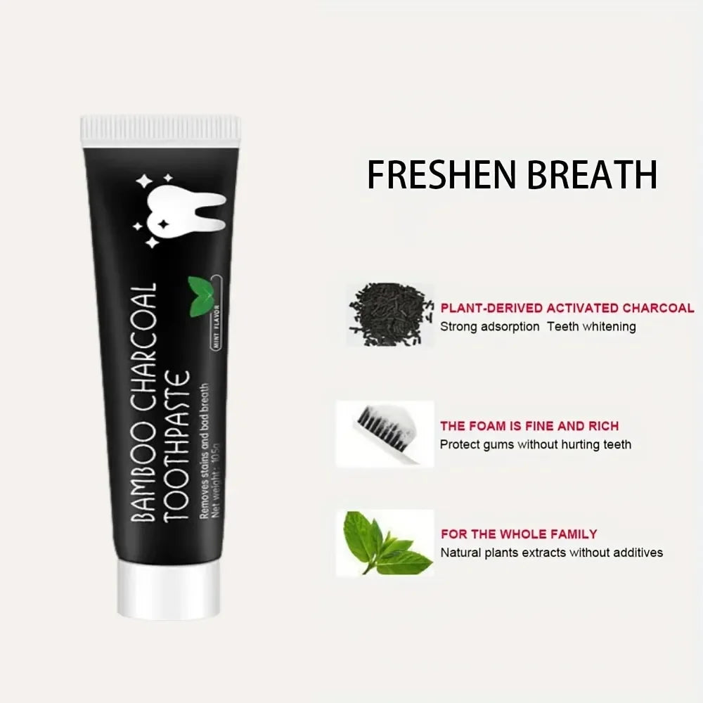 Bamboo Charcoal Toothpaste – Deep Clean, Remove Tooth Stains & Refresh Breath for Healthy Teeth