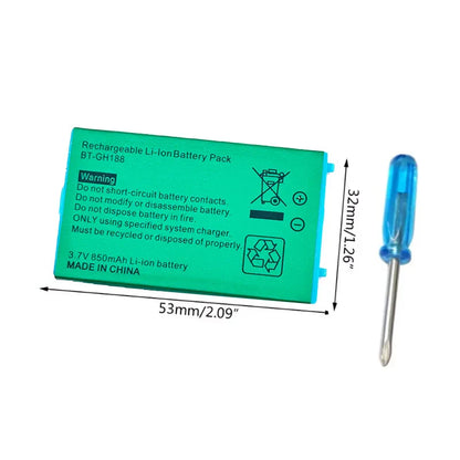Rechargeable 850mAh Lithium-Ion Battery Pack with Screwdriver — Replacement for Game Boy Advance GBA SP 896C