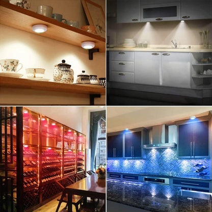 Wireless RGB Color Changing LED Under Cabinet Lights with Remote Control - Ideal Night Light for Kitchen, Bedroom, Closet, and Counters