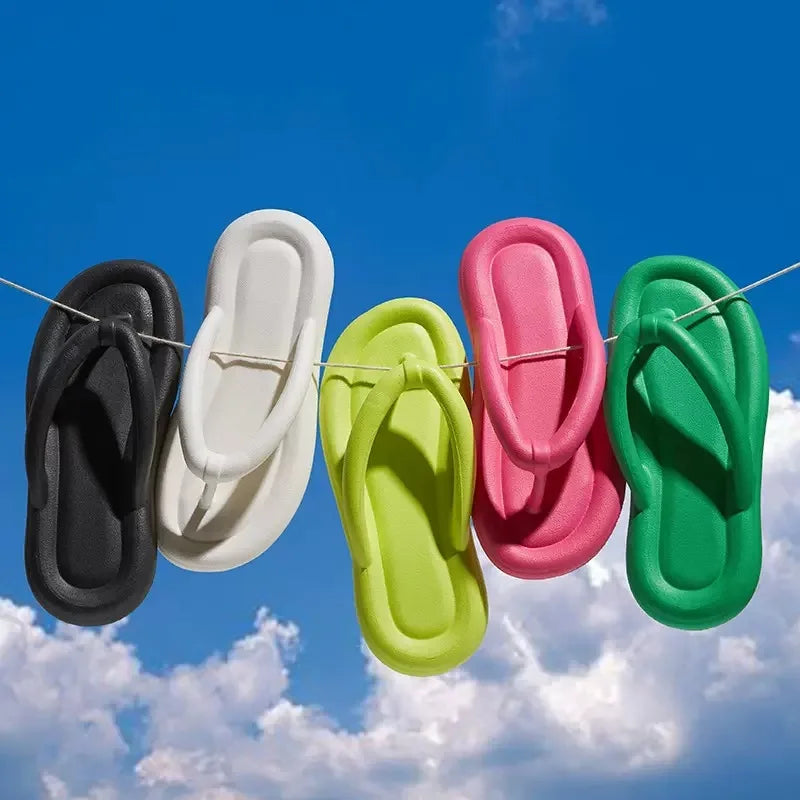 New Summer Candy Color Flip Flops | Cute Soft Sole Eva Beach Slippers | Fashion Sandals for House & Bathroom