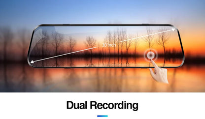 E-ACE 10'' 4G Android Dash Cam – FHD 1080P Dual Lens Rearview Mirror DVR with ADAS & Streaming