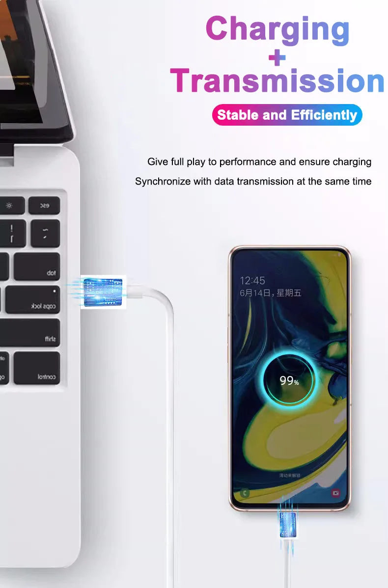 NNBILI 45W PD Fast Charging USB-C to USB-C Cable — Compatible with Samsung Galaxy S24/S23 Ultra/S22/S21/S20, Note20, A54/A53