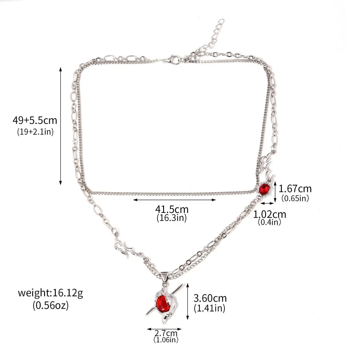 Love and Deep Space Caleb Necklace - Ruby Apple Square Card Pendant Cosplay Jewelry Gift & Collectible Accessory