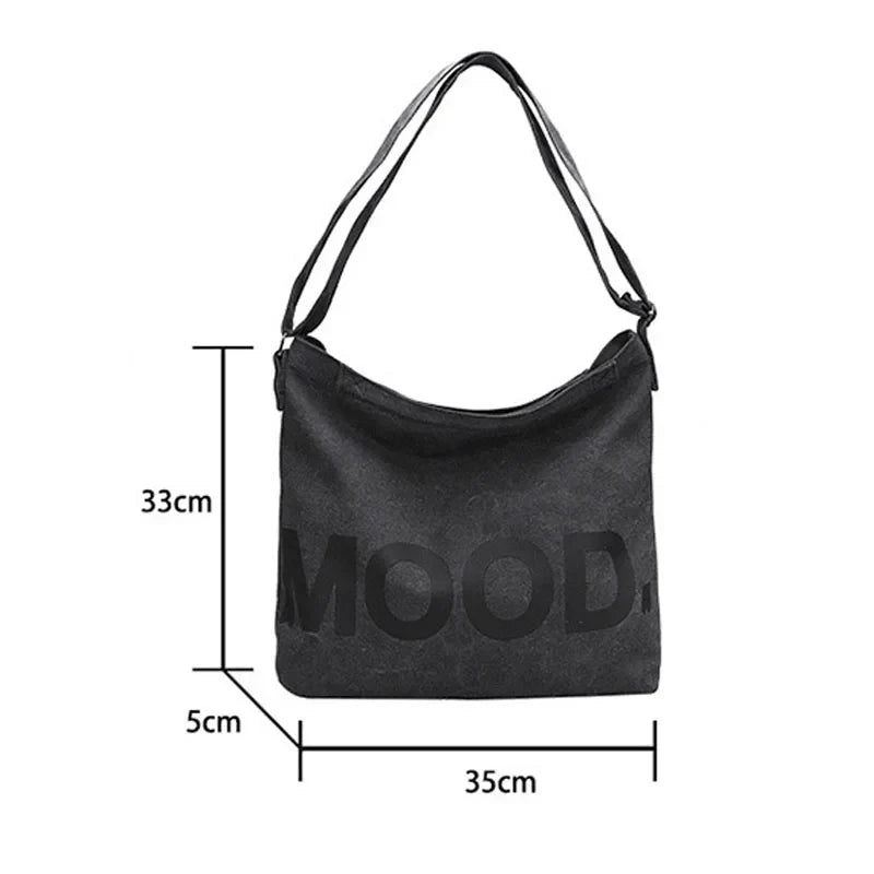 Women’s Tote Bag – Casual Canvas, Large Capacity Designer Handbag, Letters Shoulder & Crossbody Luxury Big Shopper Bag