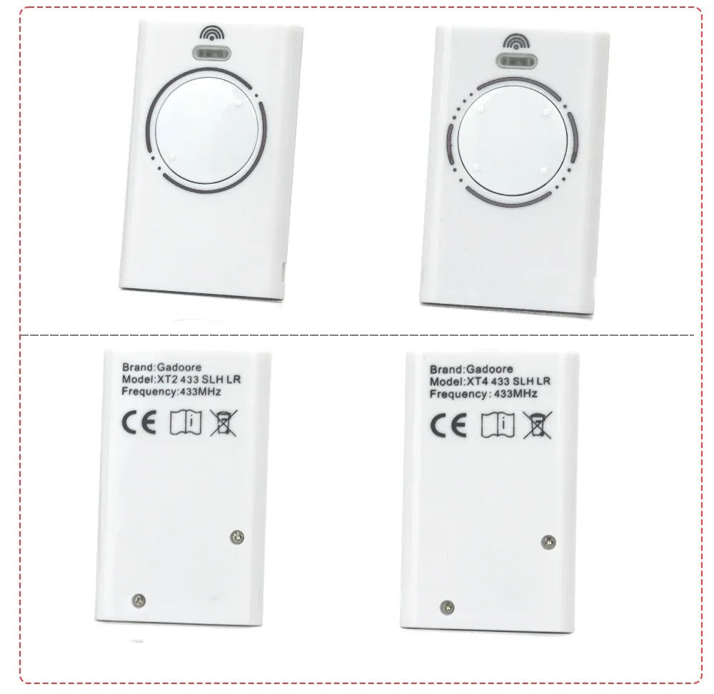 Gadoore XT2 XT4 433MHz SLH LR Garage Door & Gate Remote | Compatible with XT2/XT4 SLH & SLH LR