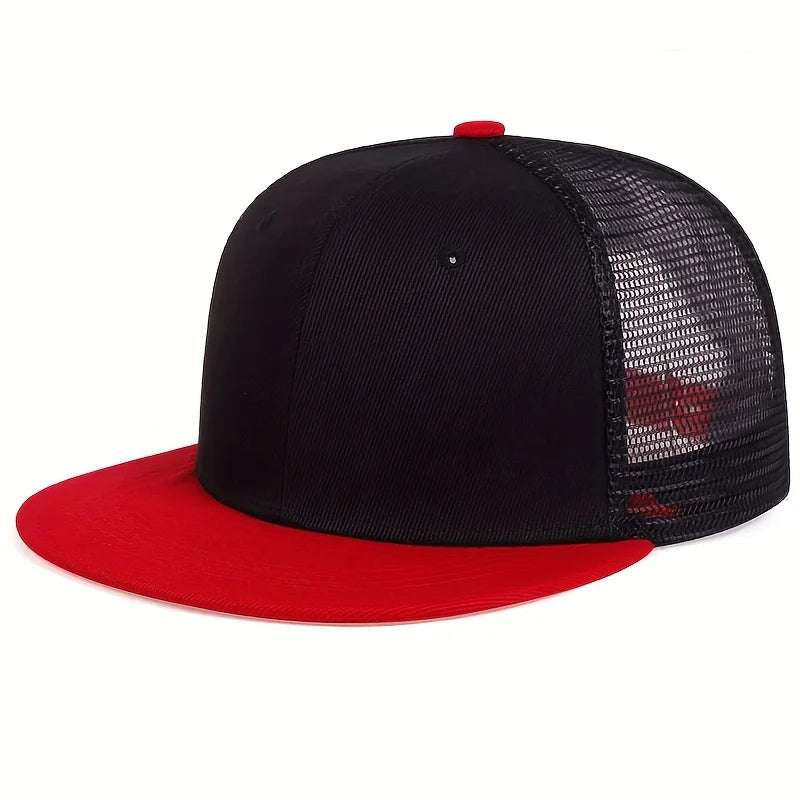 Fashion Mesh Baseball Cap – Camouflage Solid Color Snapback Trucker Hat for Outdoor Sports