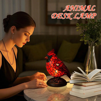 Cardinal Desk Lamp — Natural Animals & Birds Theme Table Lamp for Christmas Home & Office Decor