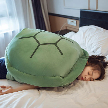Wearable Turtle Shell Plush Pillow — Soft Stuffed Tortoise Costume Cushion, Funny Plush Toy & Dress-Up Accessory