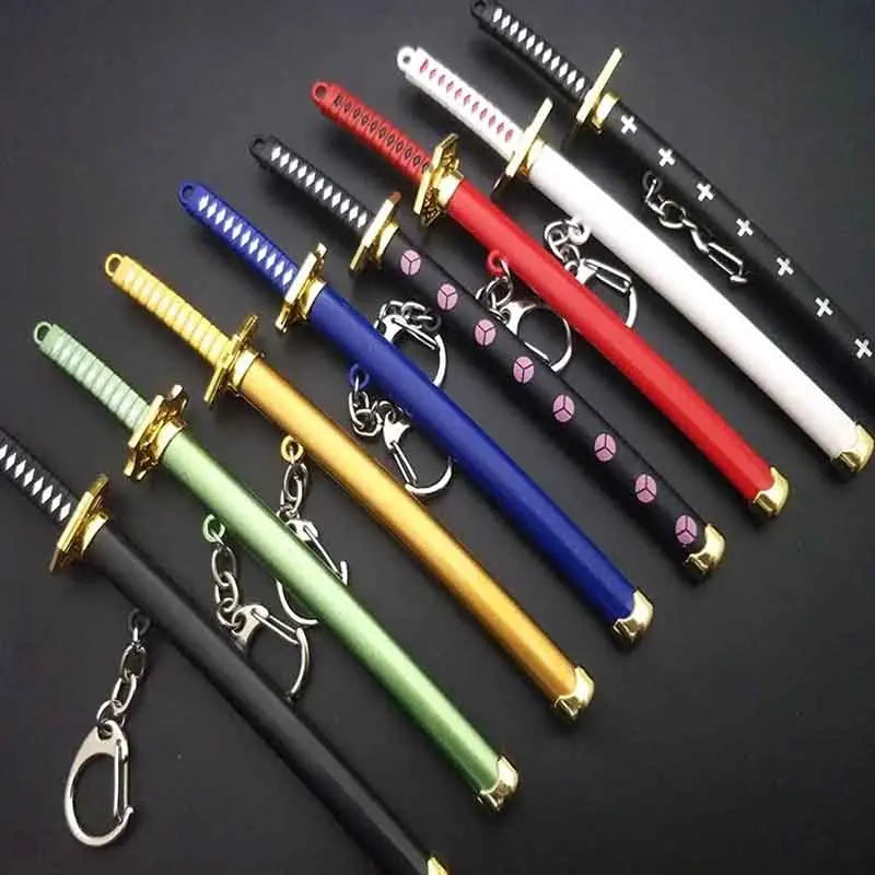 Mini Roronoa Zoro Samurai Sword Keychain – Anime Katana Toy for Men, Cosplay & Gifts