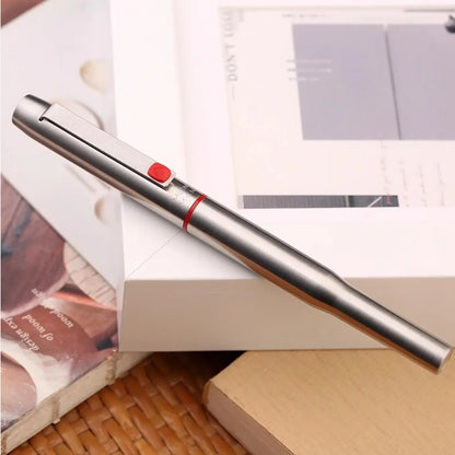 MAJOHN B25 Fountain Pen – Stainless Steel Imported F Nib with Ink Absorber, Dual-Purpose High-End Office Stationery