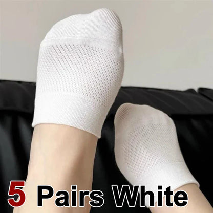 1/5 Pairs Women’s Summer Half Foot Socks – Invisible, Anti-Slip, Breathable Mesh for Comfort & Slippers