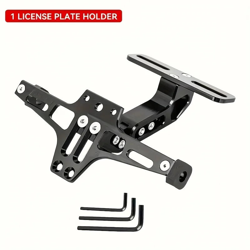 Motorcycle Rear License Plate Mount — Aluminum Alloy Bracket, Universal Motorcycle Accessory & Modification Part