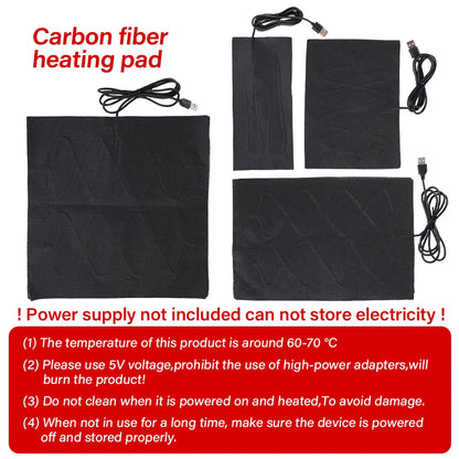5V USB Carbon Fiber Heating Pad – Fast Electric Infrared Hand & Body Warmer for Winter