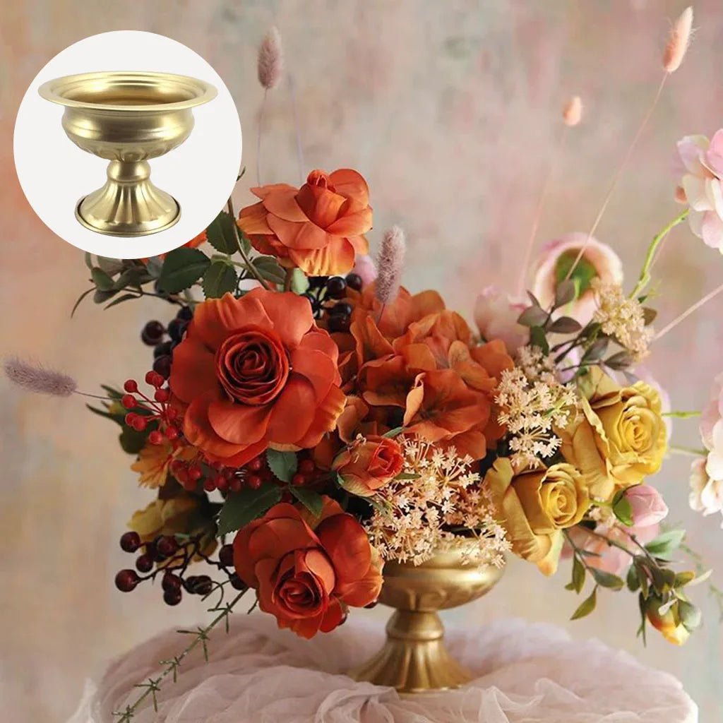 Metal Flower Vase & Candle Holder — Table Centerpiece for Wedding, Anniversary, Party & Hanging Decorations