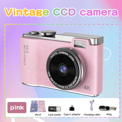 4K Digital Camera – 64MP Photography & Video Camcorder for Kids, Adults & Beginners | Rechargeable with 2.4 Inch Screen
