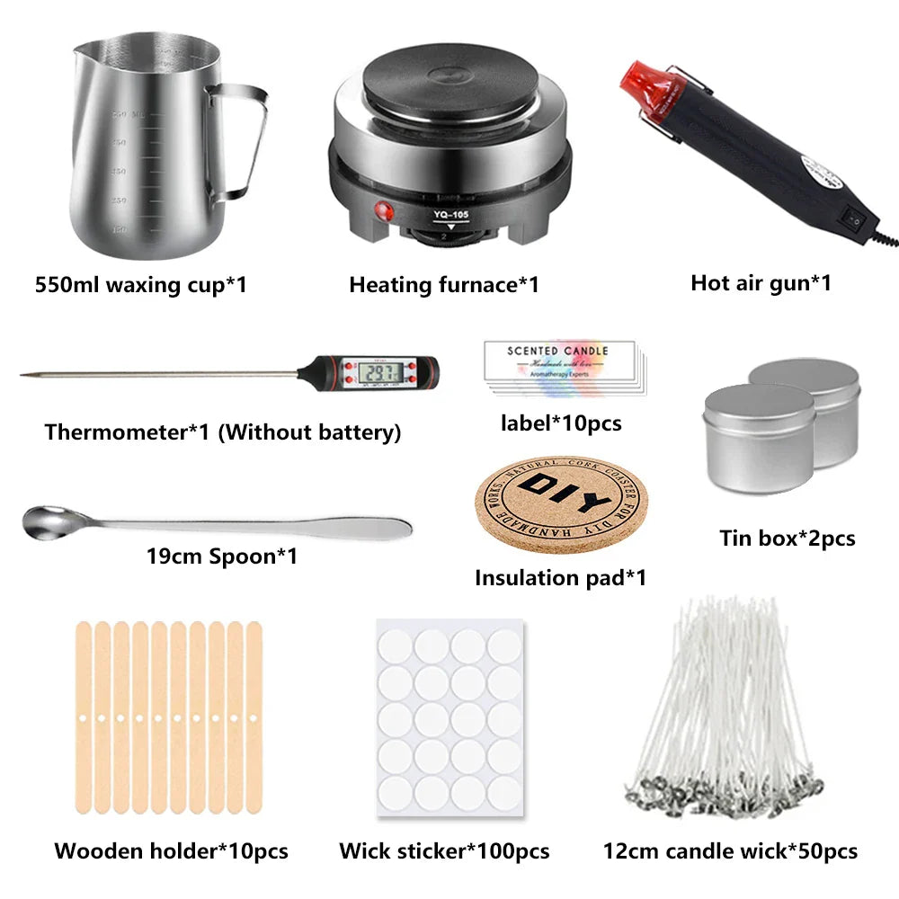 Candle Making Kit – Pouring Pot, DIY Supplies & Tools for Handmade Wax Candles, Includes Wax Melting Hot Plate