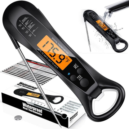 Instant Read Digital Meat Thermometer – Fast & Precise Cooking Thermometer with Backlight, Magnet & Calibration for Kitchen, BBQ & Food Preparation