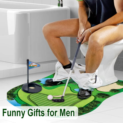 Mini Golf Putting Green Set – Funny Toilet Golf Indoor Sports Game for Adults, Bathroom Leisure Entertainment