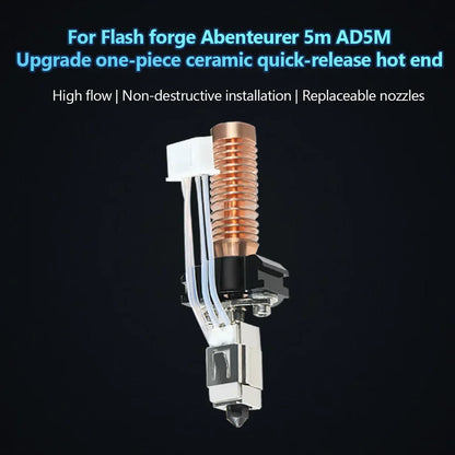 Hotend for Flashforge Adventurer 5M/5M Pro – Ceramic Heating Block Kit, 280℃ Hot End, Hard Steel Nozzle 3D Printing Parts