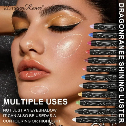 Shiny Pearlescent Highlighter Eyeshadow Pencil – Waterproof Glitter Eyeliner Gel Pen for Long-Lasting Makeup