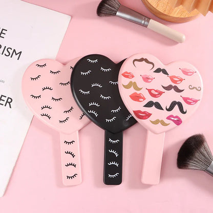 High Definition Heart-shaped Handheld Eyelash Mirror: Makeup Vanity Mirror Girl Gift