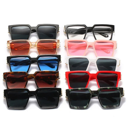 Luxury Designer Square Oversized Sunglasses — UV400 Fashion Thick Frame for Men & Women
