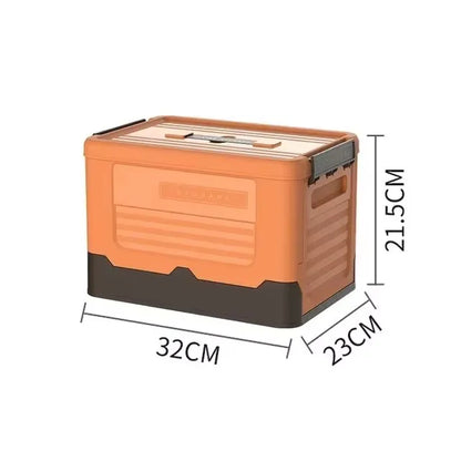Folding Storage Box with Lid – Multifunction Plastic Organizer Container