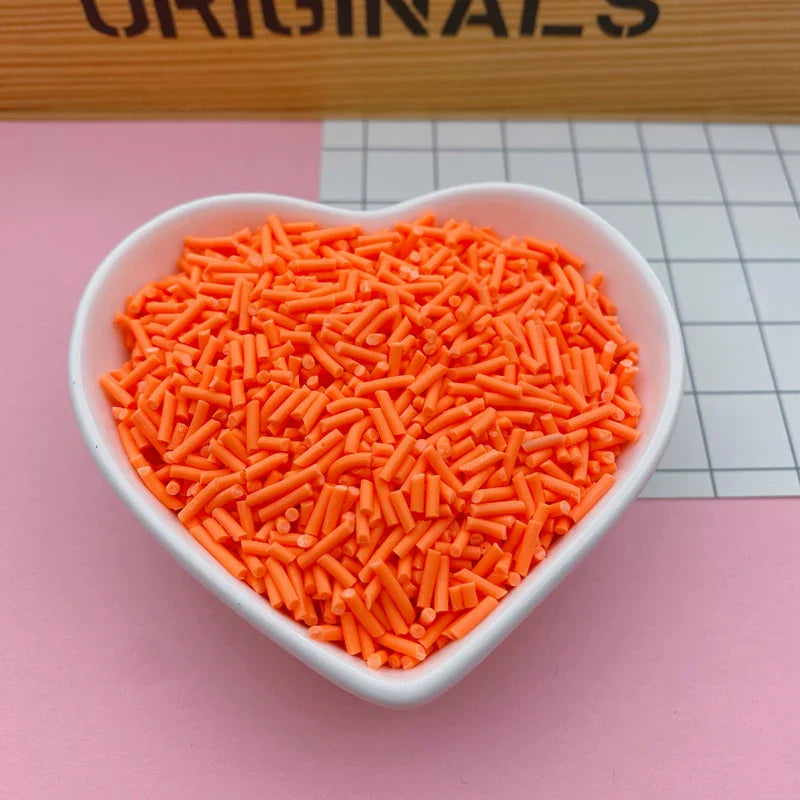 100g Colorful Long Clay Sprinkles – 5-6mm DIY Craft Decorations for Phone Deco & Creative Projects