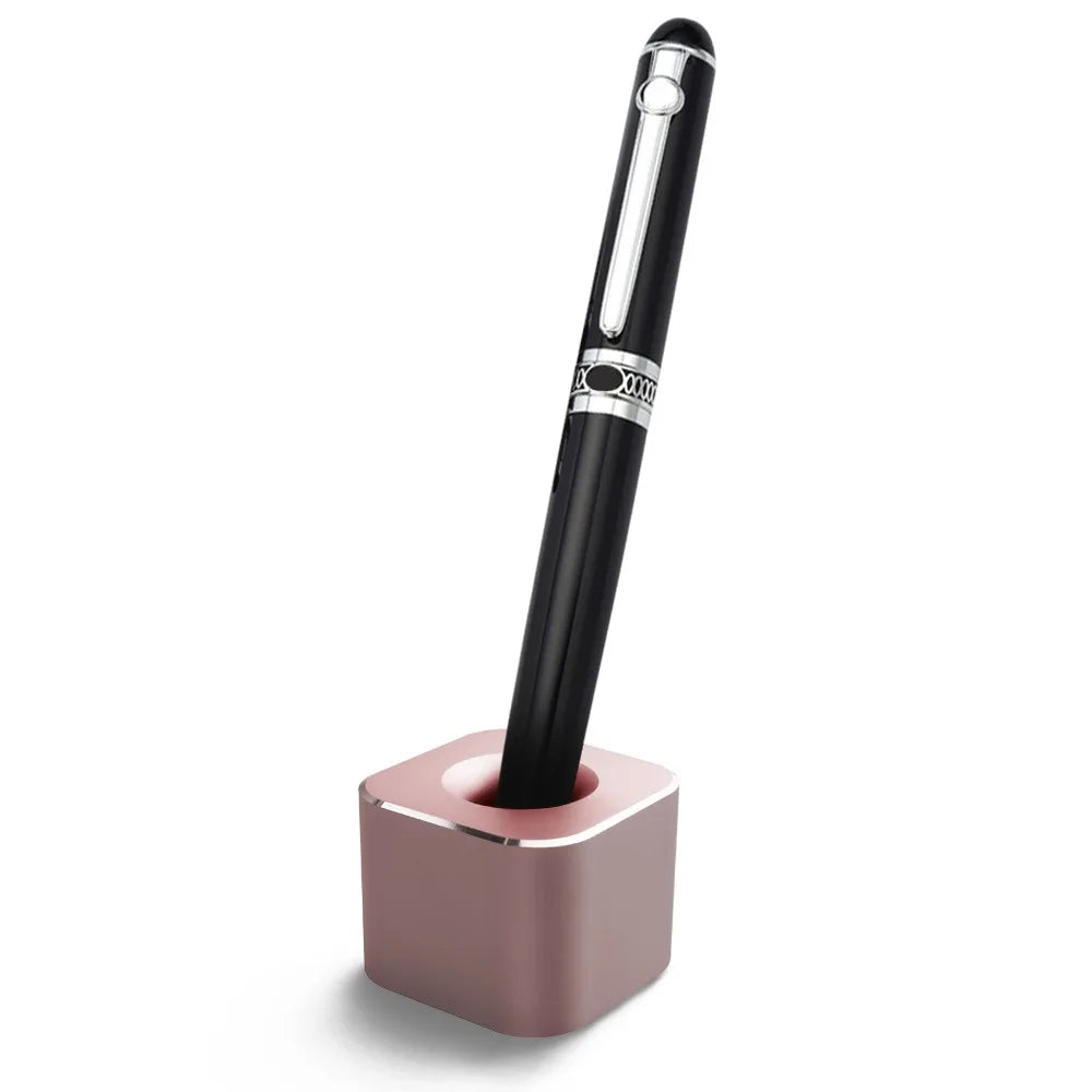 Creative Mini Aluminum Pen Holder – Non-Slip Square Pencil Storage Rack for Office Supplies