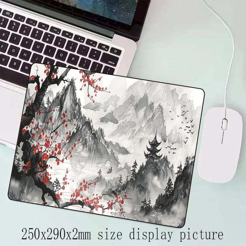 Sakura Scenery Large Anti-Slip Rubber Gaming Mouse Pad – Durable Thick Seam Edge Desk Mat for Office & Gaming