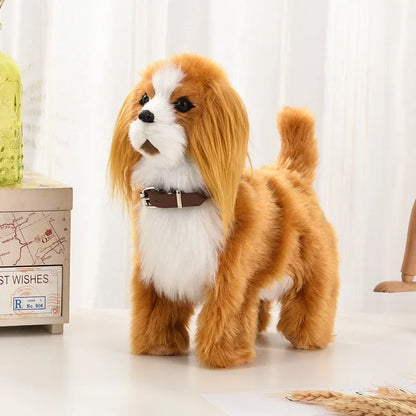 Simulation Electric Pet Dog Toy - Voice Control, Walking & Nodding Plush Robot with Music for Kids