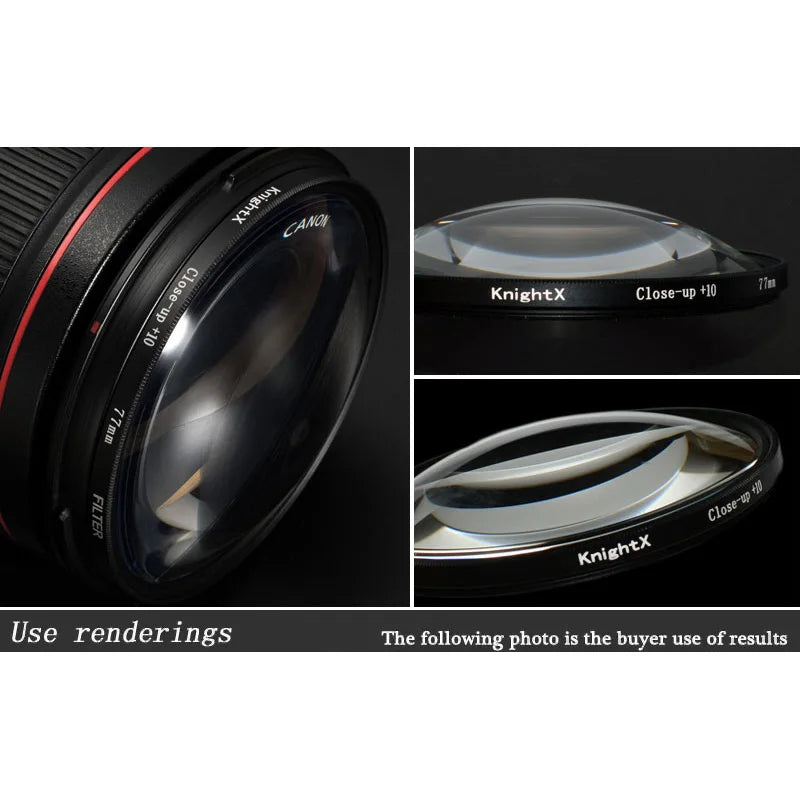 Macro +10 Close-Up Lens Filter Kit — 49mm to 77mm for Canon Nikon Sony Cameras