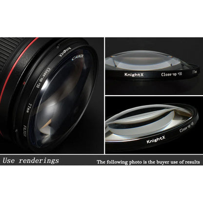 Macro +10 Close-Up Lens Filter Kit — 49mm to 77mm for Canon Nikon Sony Cameras