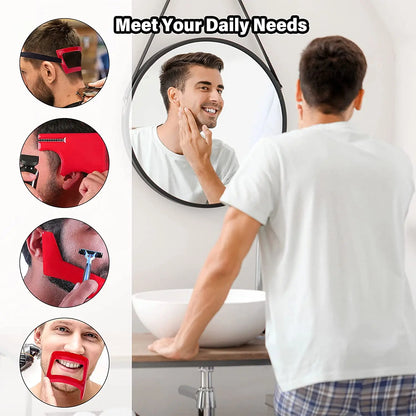 Haircut & Beard Grooming Kit – Neckline, Goatee & Hairline Shaping Template for Men, Barber Hair Cutting Tool