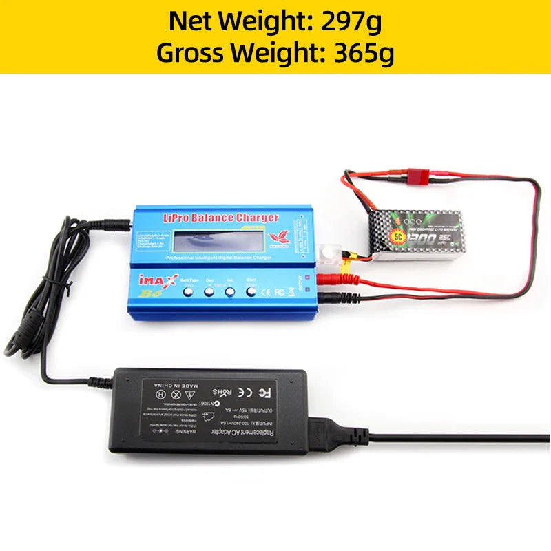 iMAX B6 80W Battery Charger – Digital Lipo, NiMh, Li-ion, Ni-Cd Balance Charger/Discharger for 1-6S RC, FPV, Airplane, Drone, Car
