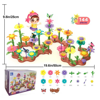 STEM Flower Garden Building Toy - Creative Educational Construction Set for Kids Ages 3-7