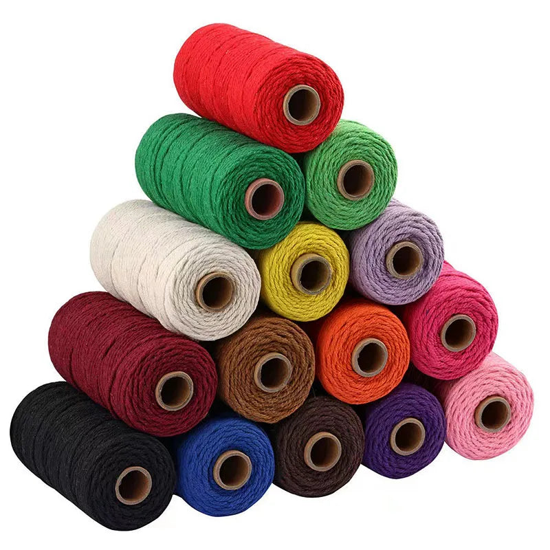 2mm 100M Macrame Cotton Cord – Twine Thread for DIY Crafts, Wall Hangings, Bohemian Wedding & Home Decor