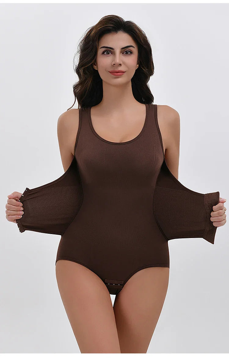 Bodysuit Shapewear – Double Breasted Tummy Control Body Shaper, Postpartum Slimming Waist Trainer & Comfort Corset for Flat Belly